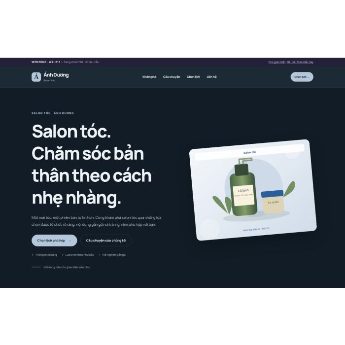 Ảnh chụp Giao diện HTML salon tóc — Nổi bật | WZ-213