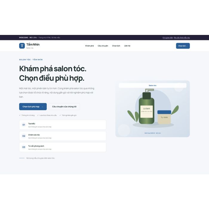 Ảnh chụp Giao diện HTML salon tóc — Trưng bày | WZ-214