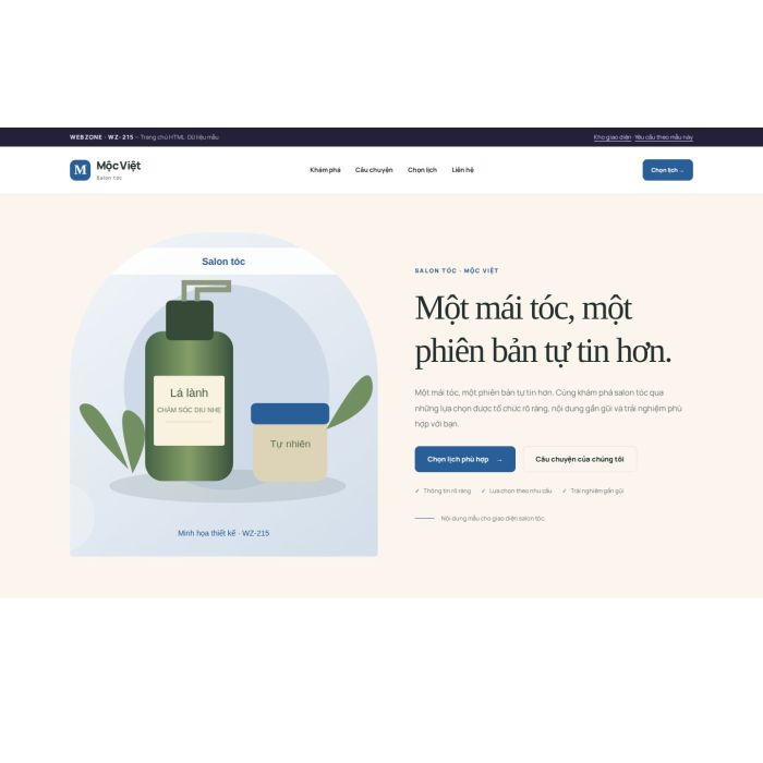 Ảnh chụp Giao diện HTML salon tóc — Kể chuyện | WZ-215