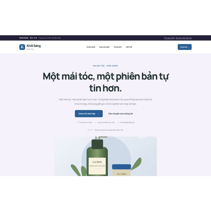 Ảnh chụp Giao diện HTML salon tóc — Tập trung chuyển đổi | WZ-216