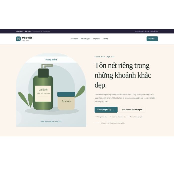 Ảnh chụp Giao diện HTML trang điểm — Kể chuyện | WZ-234