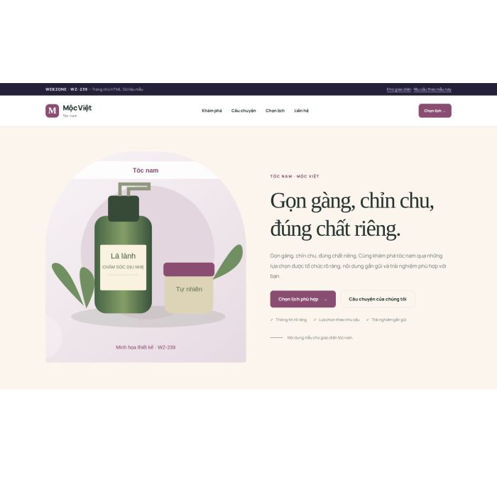 Ảnh chụp Giao diện HTML tóc nam — Kể chuyện | WZ-239