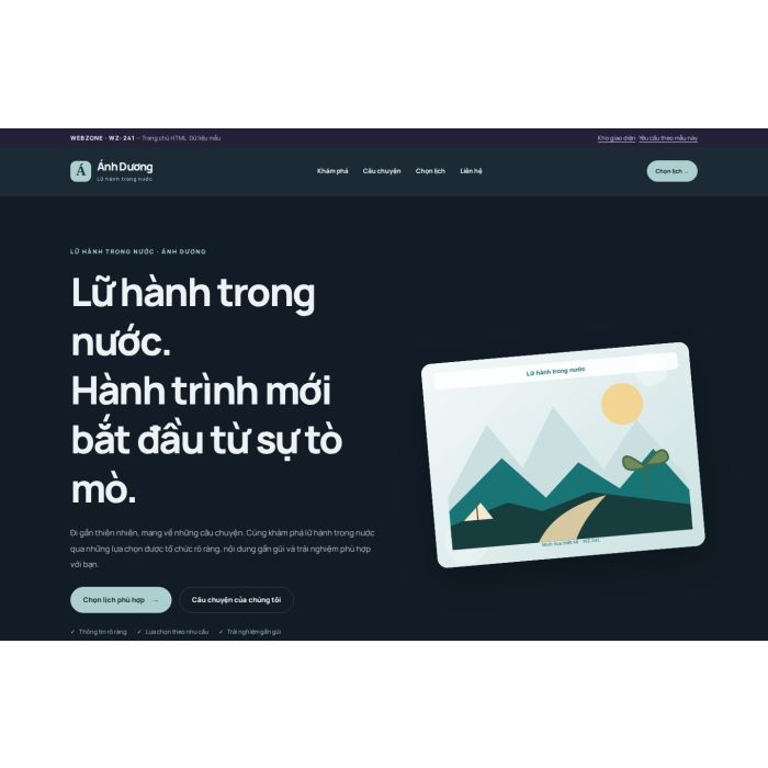 Ảnh chụp Giao diện HTML lữ hành trong nước — Nổi bật | WZ-241