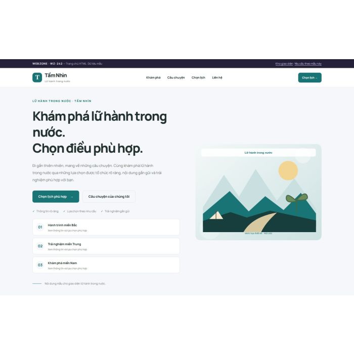 Ảnh chụp Giao diện HTML lữ hành trong nước — Trưng bày | WZ-242