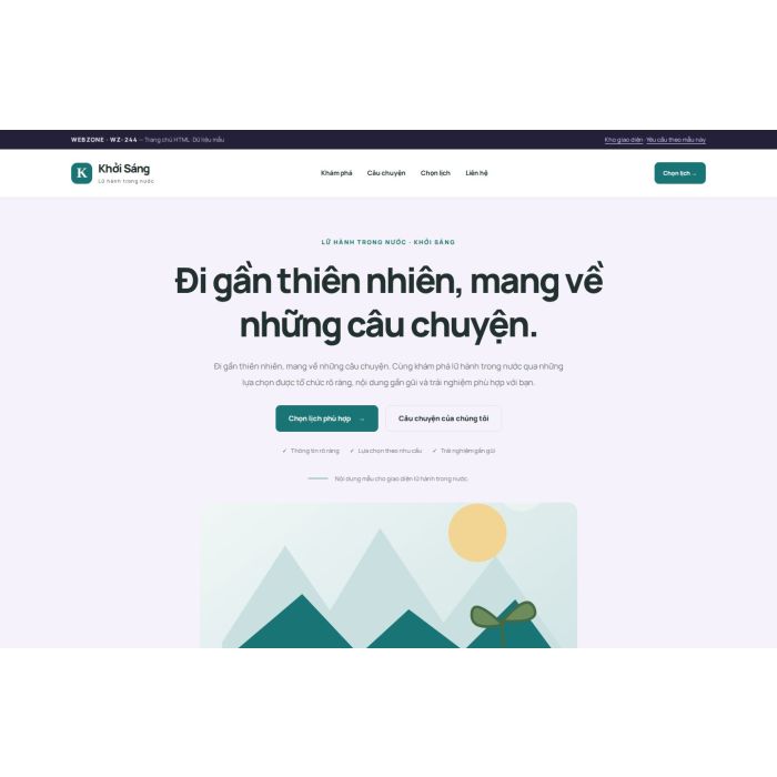 Ảnh chụp Giao diện HTML lữ hành trong nước — Tập trung chuyển đổi | WZ-244
