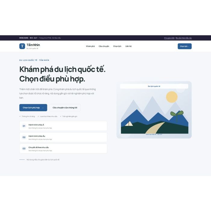 Ảnh chụp Giao diện HTML du lịch quốc tế — Trưng bày | WZ-247
