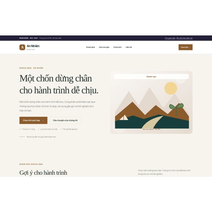 Ảnh chụp Giao diện HTML khách sạn — Thanh lịch | WZ-260