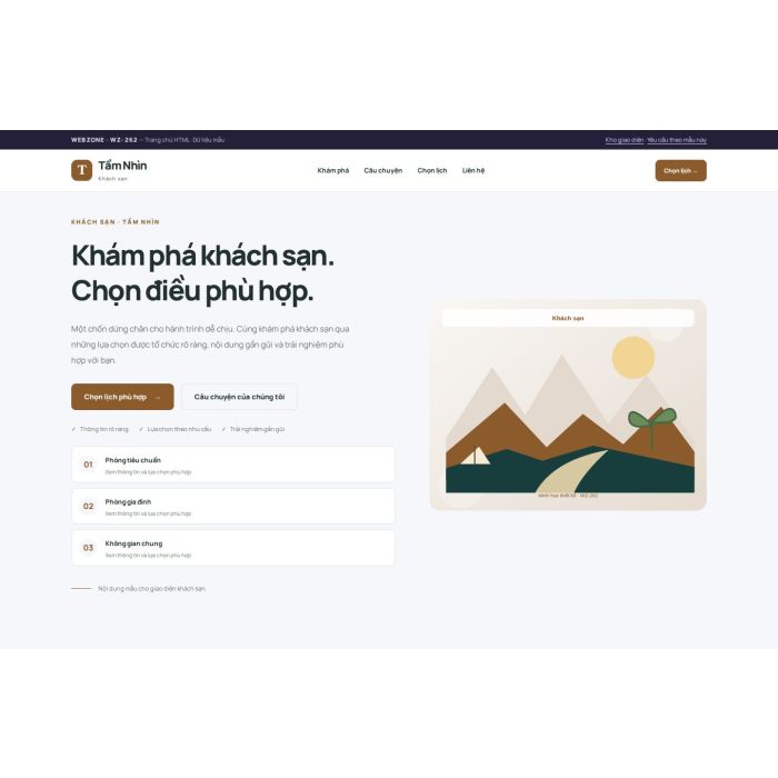Ảnh chụp Giao diện HTML khách sạn — Trưng bày | WZ-262