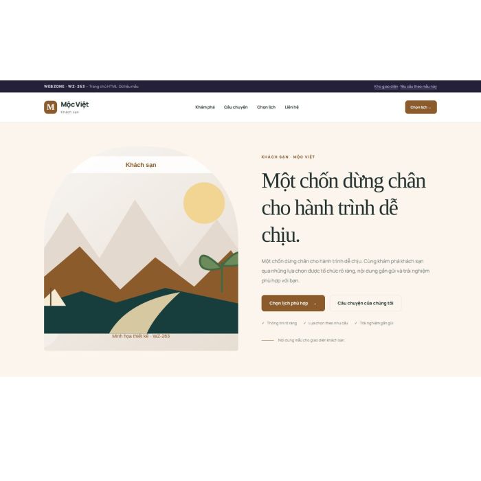 Ảnh chụp Giao diện HTML khách sạn — Kể chuyện | WZ-263