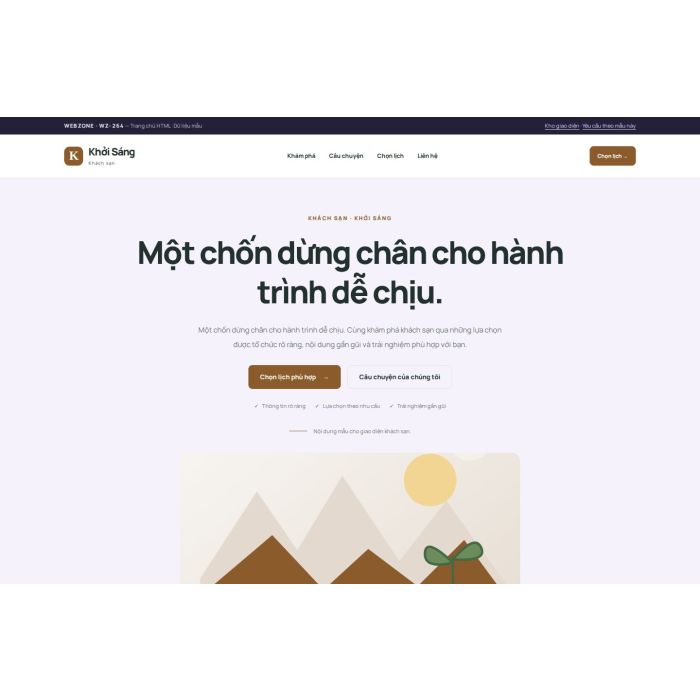 Ảnh chụp Giao diện HTML khách sạn — Tập trung chuyển đổi | WZ-264
