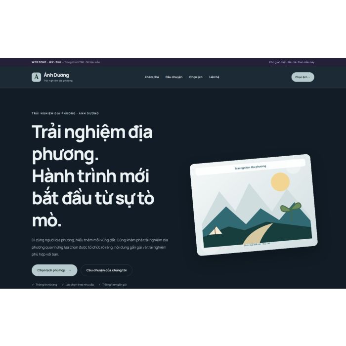 Ảnh chụp Giao diện HTML trải nghiệm địa phương — Nổi bật | WZ-266