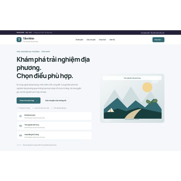 Ảnh chụp Giao diện HTML trải nghiệm địa phương — Trưng bày | WZ-267