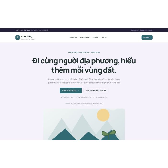 Ảnh chụp Giao diện HTML trải nghiệm địa phương — Tập trung chuyển đổi | WZ-269