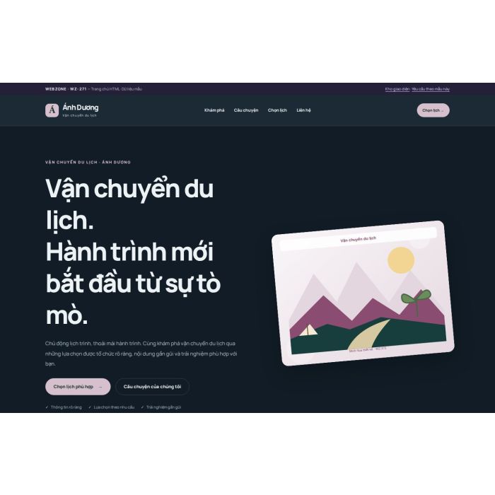 Ảnh chụp Giao diện HTML vận chuyển du lịch — Nổi bật | WZ-271