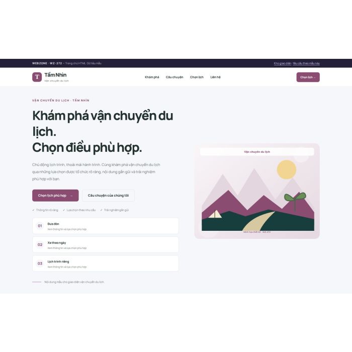 Ảnh chụp Giao diện HTML vận chuyển du lịch — Trưng bày | WZ-272