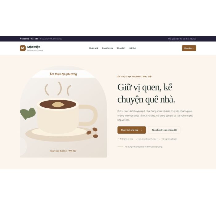 Ảnh chụp Giao diện HTML ẩm thực địa phương — Kể chuyện | WZ-297