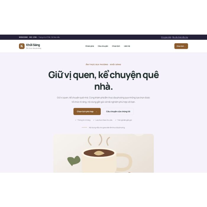Ảnh chụp Giao diện HTML ẩm thực địa phương — Tập trung chuyển đổi | WZ-298