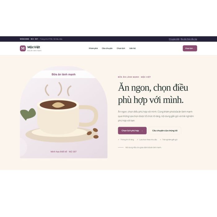 Ảnh chụp Giao diện HTML bữa ăn lành mạnh — Kể chuyện | WZ-307