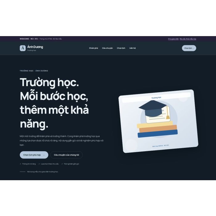Ảnh chụp Giao diện HTML trường học — Nổi bật | WZ-315