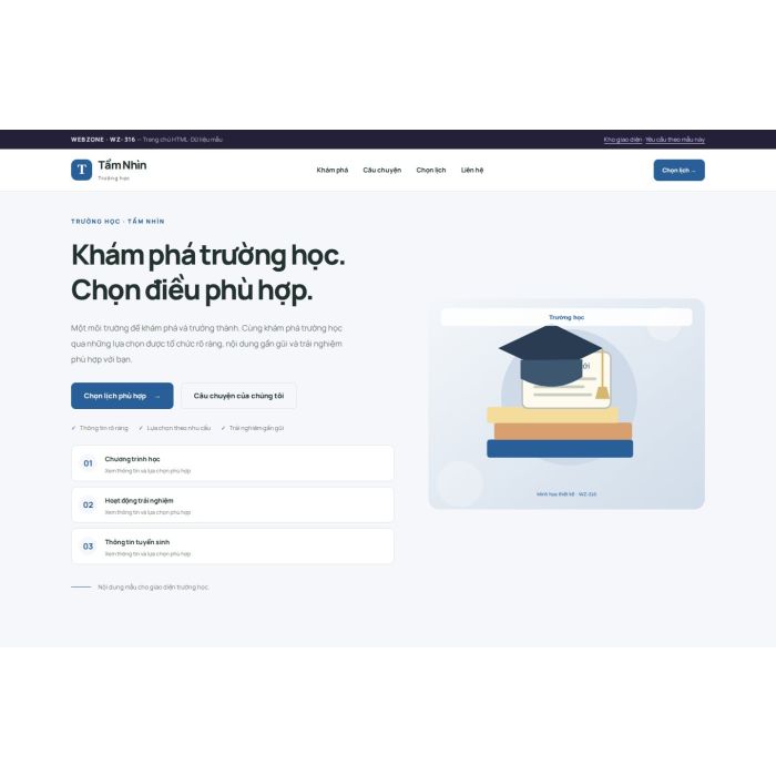 Ảnh chụp Giao diện HTML trường học — Trưng bày | WZ-316