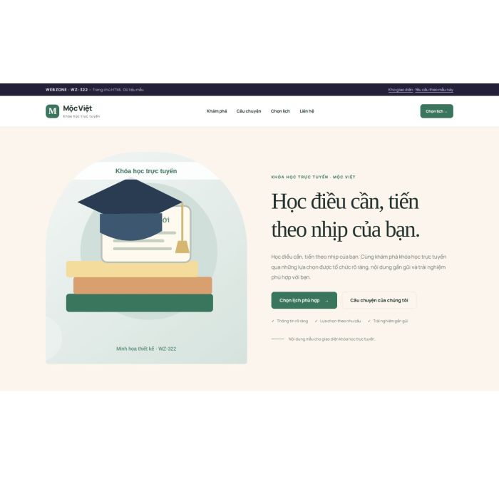 Ảnh chụp Giao diện HTML khóa học trực tuyến — Kể chuyện | WZ-322