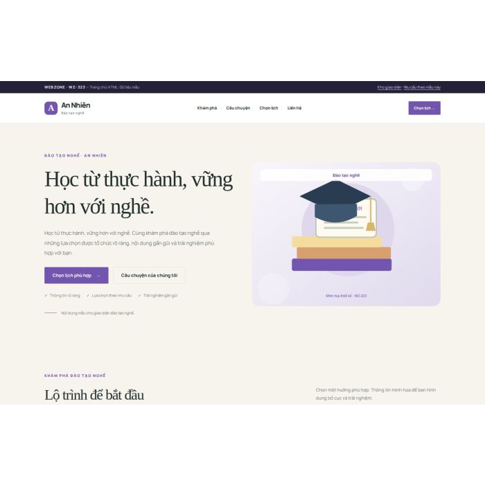 Ảnh chụp Giao diện HTML đào tạo nghề — Thanh lịch | WZ-323