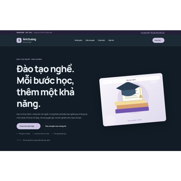 Ảnh chụp Giao diện HTML đào tạo nghề — Nổi bật | WZ-324