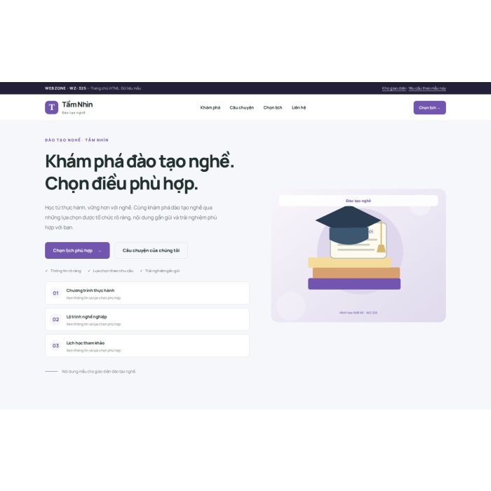 Ảnh chụp Giao diện HTML đào tạo nghề — Trưng bày | WZ-325
