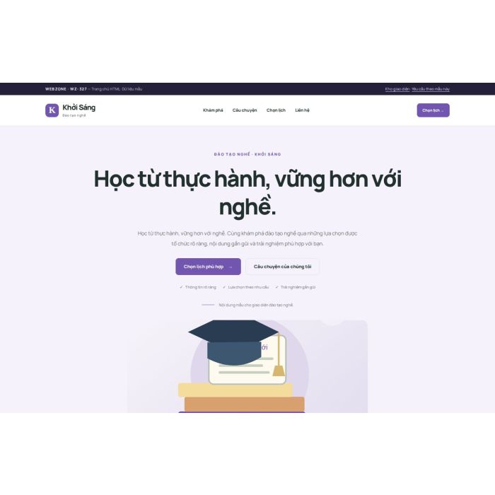 Ảnh chụp Giao diện HTML đào tạo nghề — Tập trung chuyển đổi | WZ-327