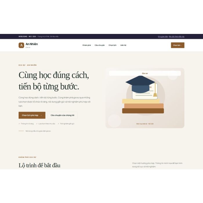 Ảnh chụp Giao diện HTML gia sư — Thanh lịch | WZ-328