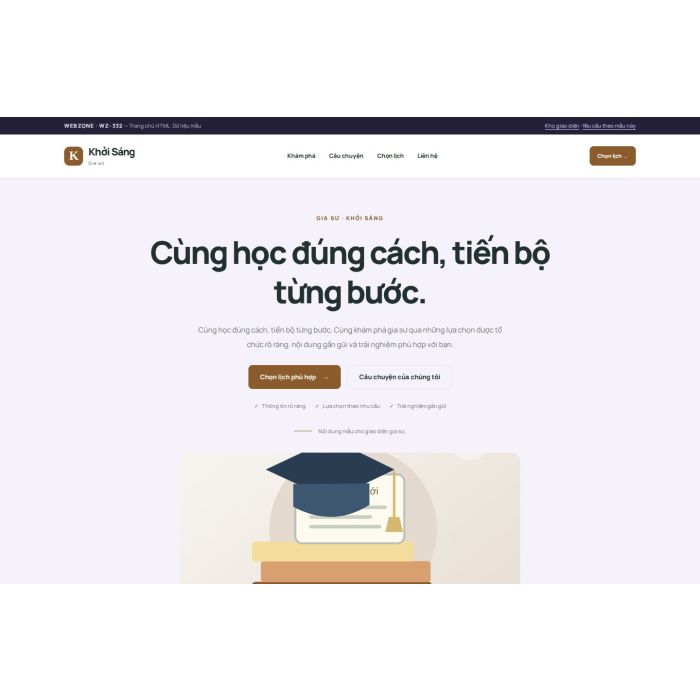Ảnh chụp Giao diện HTML gia sư — Tập trung chuyển đổi | WZ-332