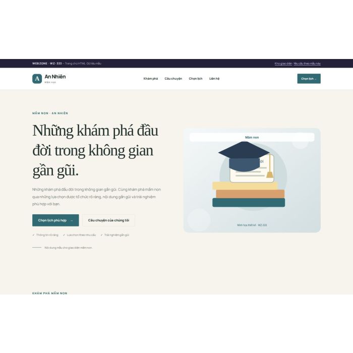 Ảnh chụp Giao diện HTML mầm non — Thanh lịch | WZ-333