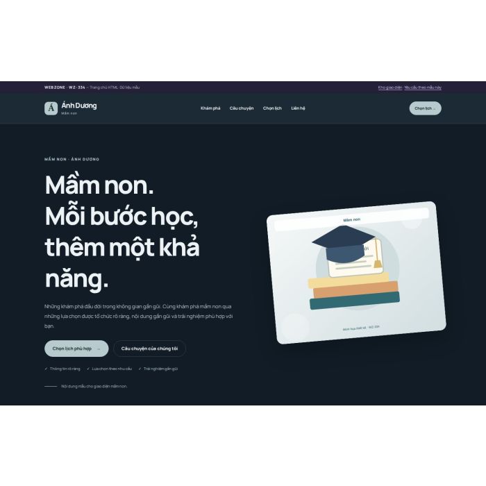 Ảnh chụp Giao diện HTML mầm non — Nổi bật | WZ-334