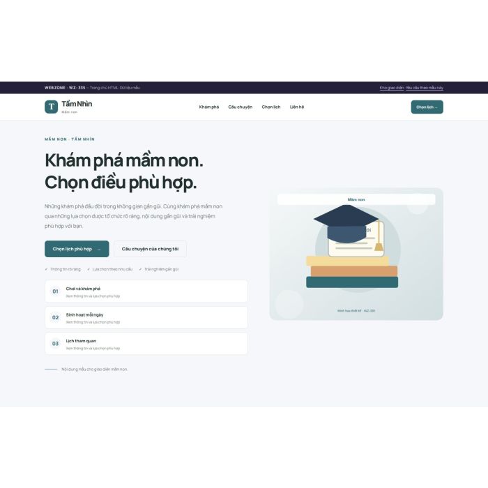 Ảnh chụp Giao diện HTML mầm non — Trưng bày | WZ-335