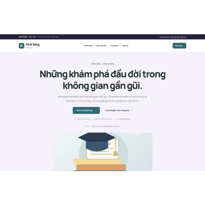 Ảnh chụp Giao diện HTML mầm non — Tập trung chuyển đổi | WZ-337
