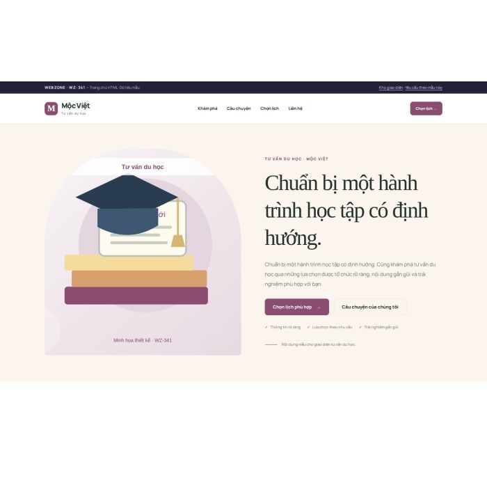 Ảnh chụp Giao diện HTML tư vấn du học — Kể chuyện | WZ-341