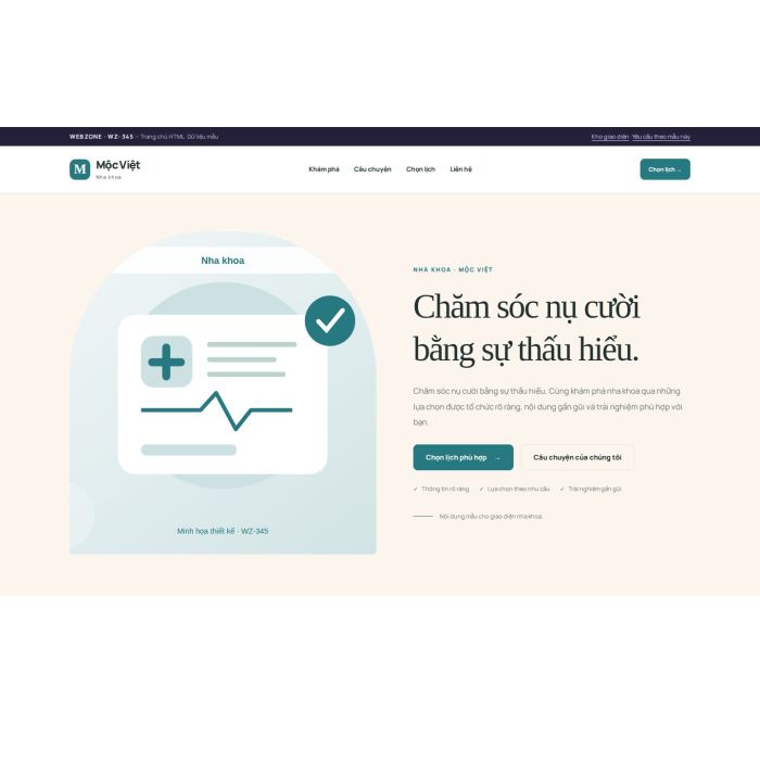 Ảnh chụp Giao diện HTML nha khoa — Kể chuyện | WZ-345