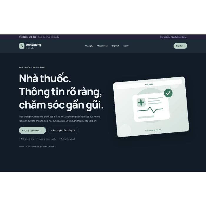 Ảnh chụp Giao diện HTML nhà thuốc — Nổi bật | WZ-353