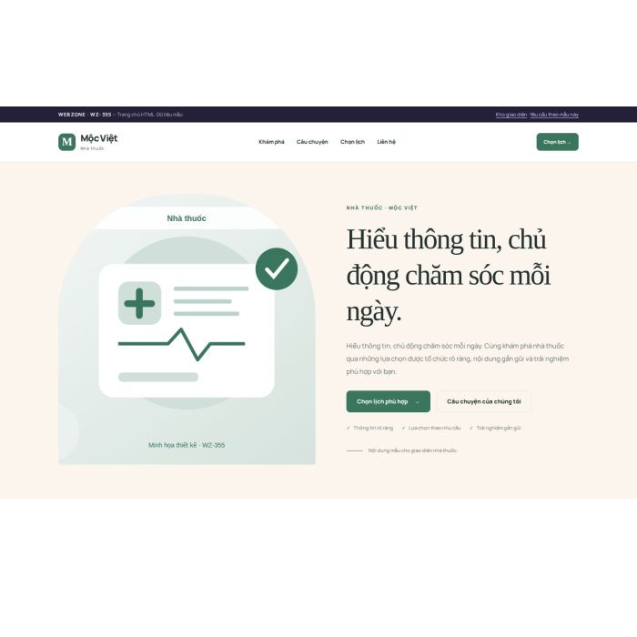 Ảnh chụp Giao diện HTML nhà thuốc — Kể chuyện | WZ-355