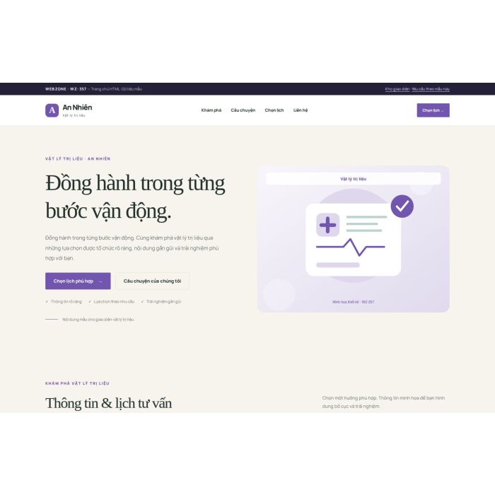 Ảnh chụp Giao diện HTML vật lý trị liệu — Thanh lịch | WZ-357
