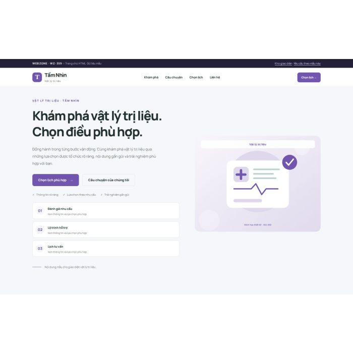 Ảnh chụp Giao diện HTML vật lý trị liệu — Trưng bày | WZ-359