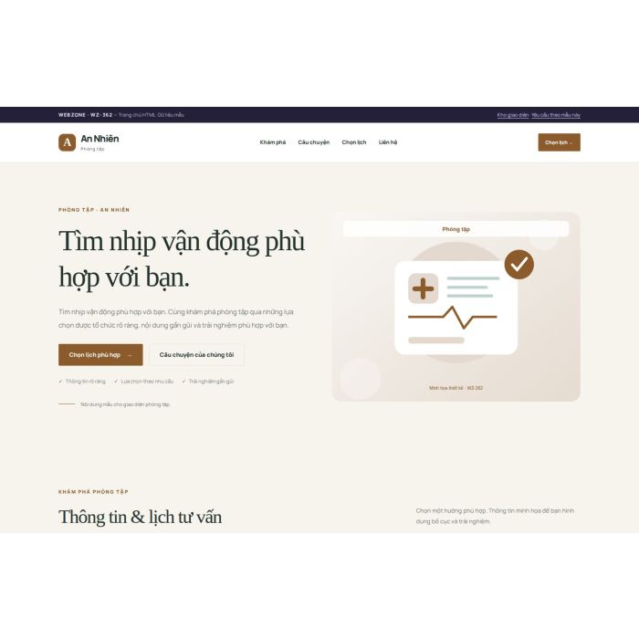 Ảnh chụp Giao diện HTML phòng tập — Thanh lịch | WZ-362