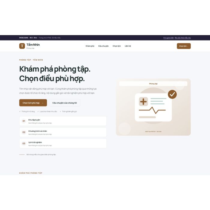 Ảnh chụp Giao diện HTML phòng tập — Trưng bày | WZ-364