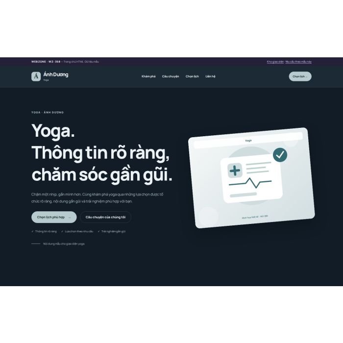 Ảnh chụp Giao diện HTML yoga — Nổi bật | WZ-368