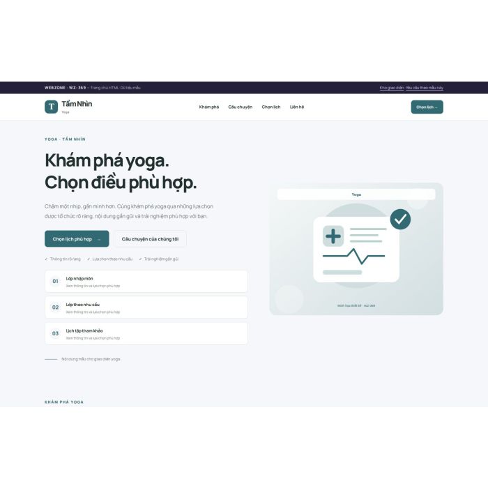 Ảnh chụp Giao diện HTML yoga — Trưng bày | WZ-369