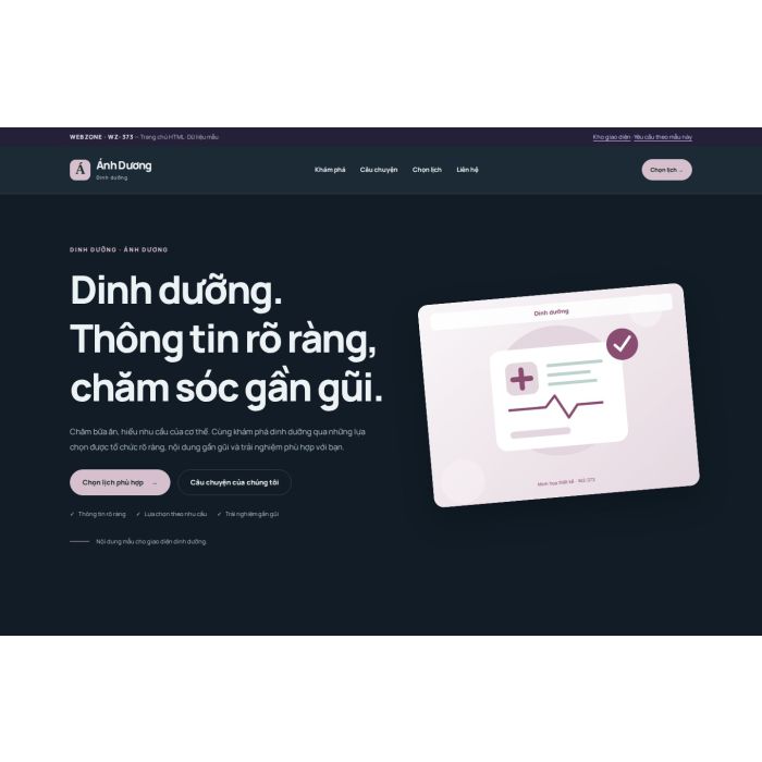 Ảnh chụp Giao diện HTML dinh dưỡng — Nổi bật | WZ-373