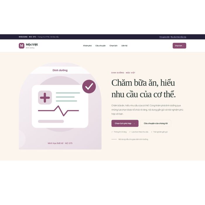 Ảnh chụp Giao diện HTML dinh dưỡng — Kể chuyện | WZ-375