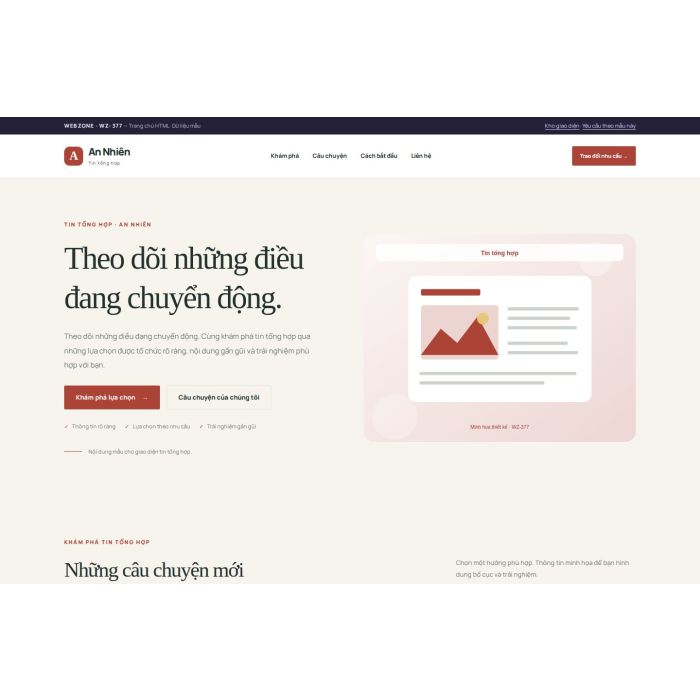 Ảnh chụp Giao diện HTML tin tổng hợp — Thanh lịch | WZ-377