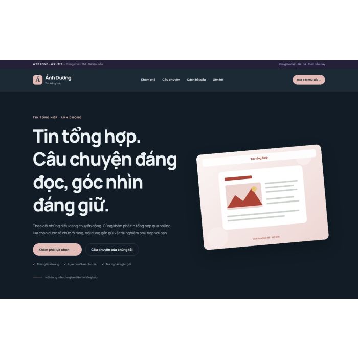 Ảnh chụp Giao diện HTML tin tổng hợp — Nổi bật | WZ-378