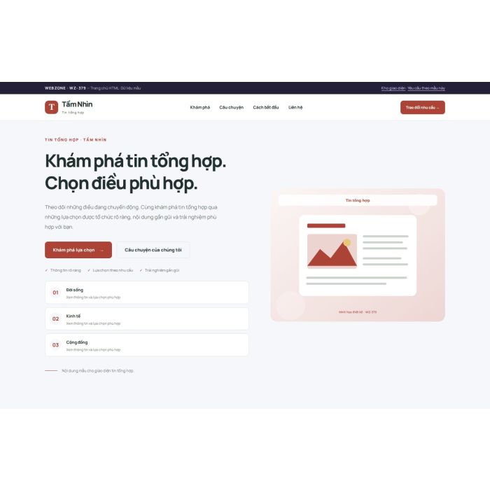 Ảnh chụp Giao diện HTML tin tổng hợp — Trưng bày | WZ-379